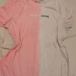 Ariana Grande Pink and White Thank U Next T-Shirt